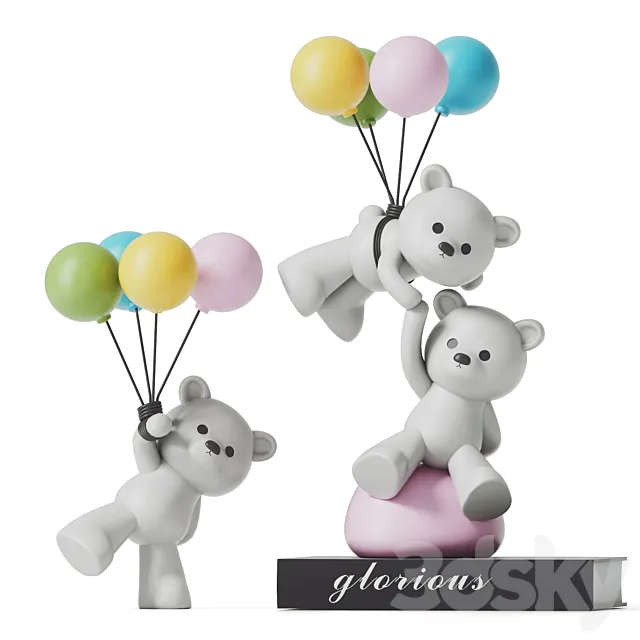 Teddy Bear and Balloons 3DModel