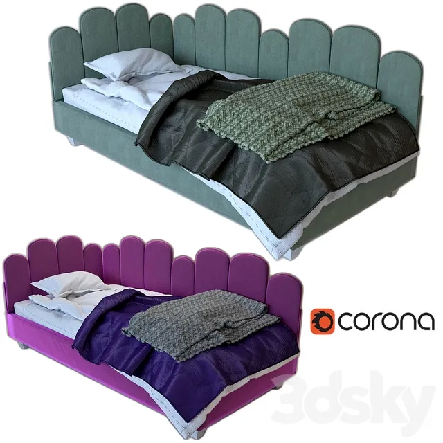 Teenage single bed Molly 3D Model