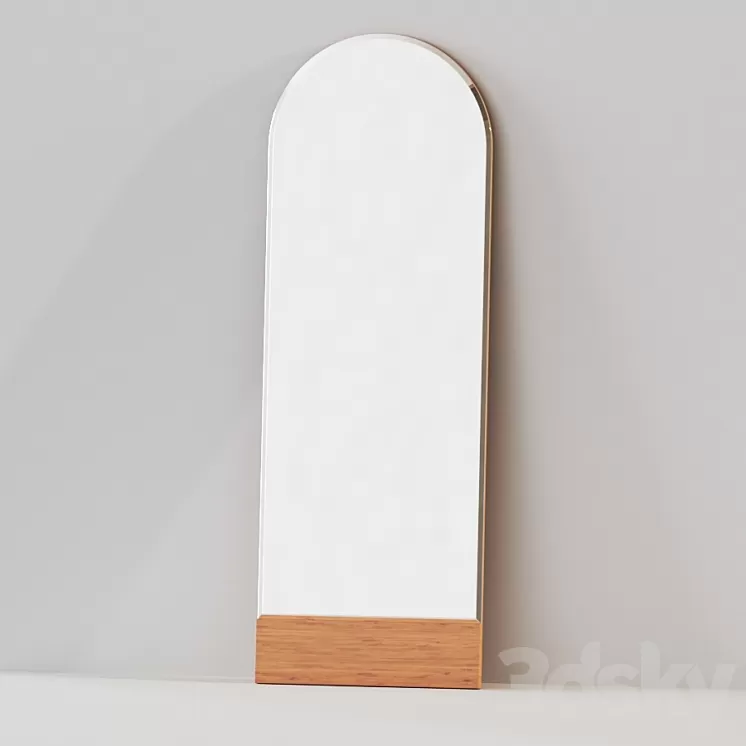 Temescal White Oak Floor Mirror by Pottery Barn 3D Model