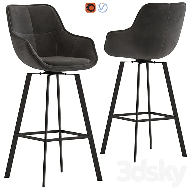 Temple & Webster Krystoffer Barstool 3D Model