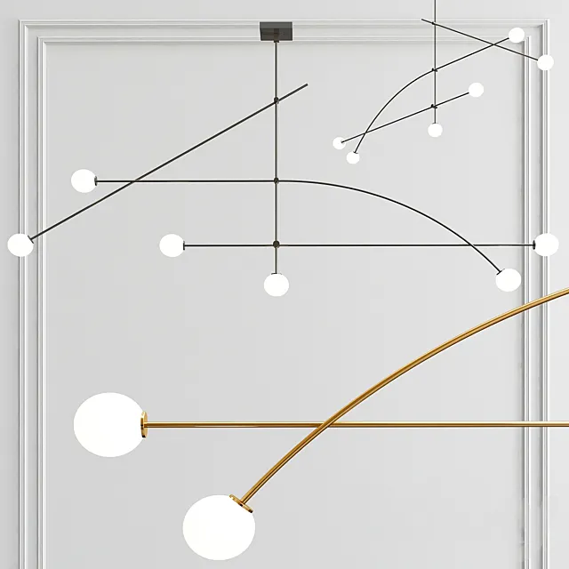Tempo 8 Wide Minimalist Chandelier 3DModel