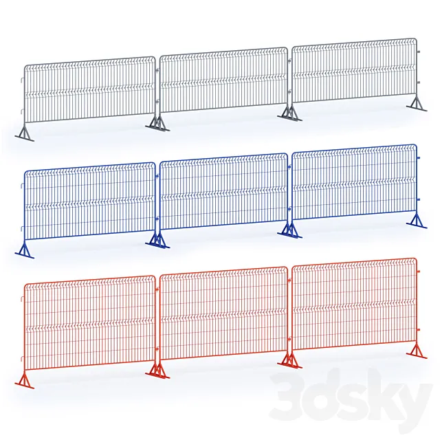 Temporary fencing for construction sites 3D Model