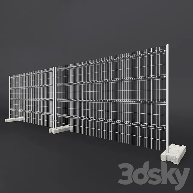 Temporary fencing with concrete base Free Download