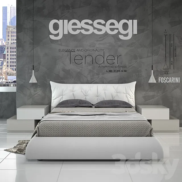 Tender bed set 3D Model