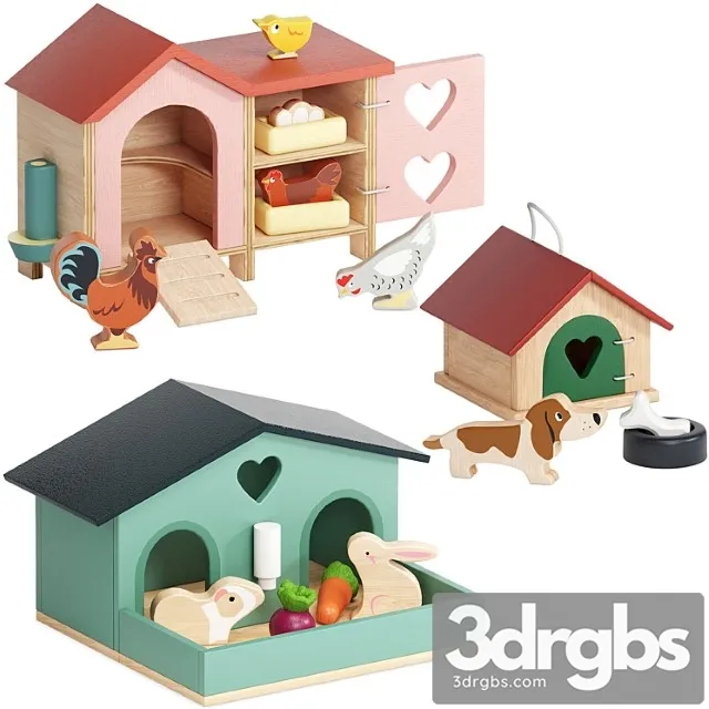 Tender leaf animal toys set