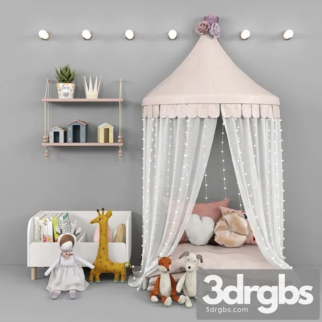 Tent and Decor for Children 3D Model Free
