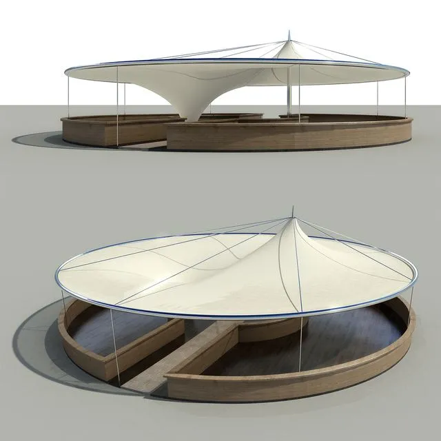 Tent with a beach bar 3D Model