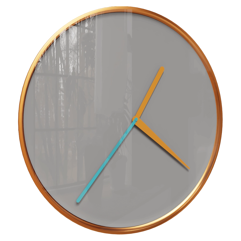 TEO - Clock THIN Copper / Gray 3D Model