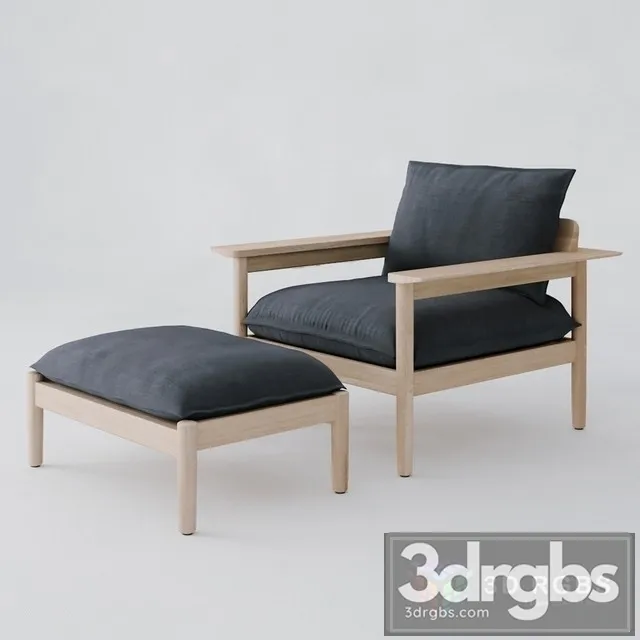 Terassi Lounge Chair Ottoman 3D Model Free