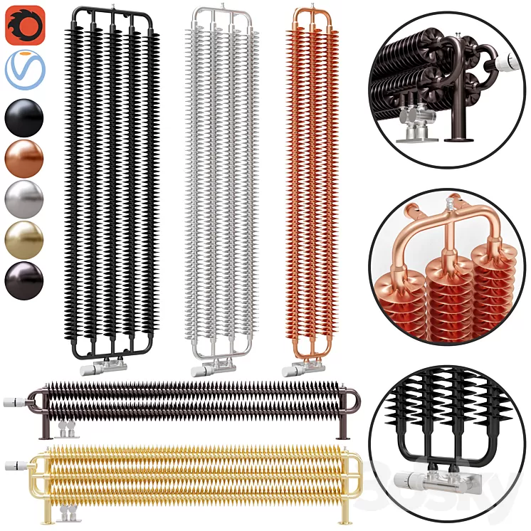 terma ribbon v radiator 3D Model