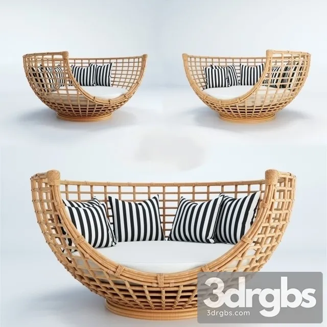 Terra Louge Outdoor Sofa 3D Model Free