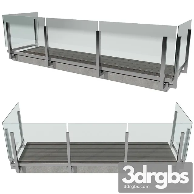 Terrace and balustrade no5 3D Model Download