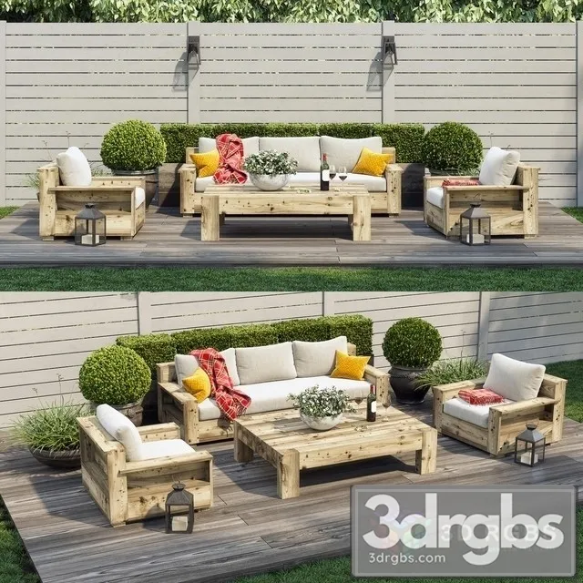 Terrace Patio Outdoor Space 3D Model Free