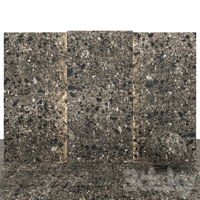 Terrazzo Black stone 3D Model