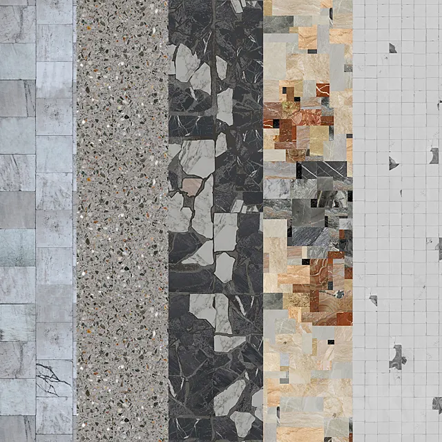 Terrazzo.Breccia.Mosaic.Marble.Seamless texture. 3DModel