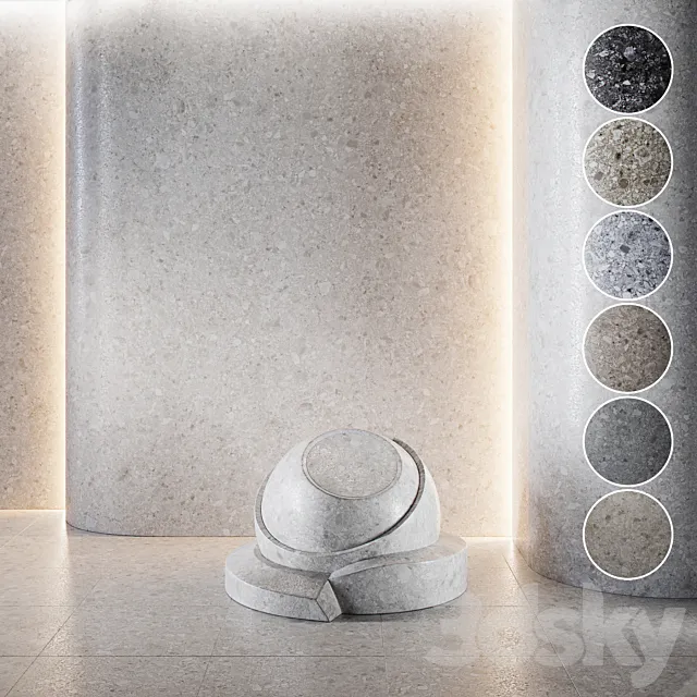 Terrazzo marble set (seamless) | 03 3D Model