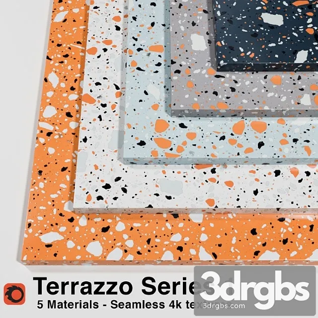 Terrazzo Series 1 5 Seamless Materials 3D Model Free