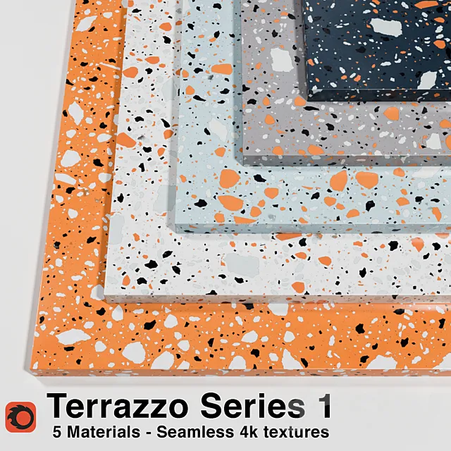 Terrazzo - Series 1 (5 Seamless Materials) 3D Model