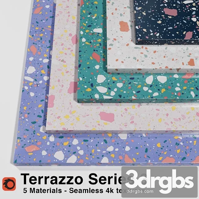 Terrazzo - series 3 (5 seamless materials) 3D Model Free