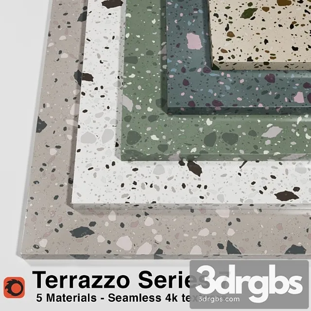 Terrazzo - series 7 (5 seamless materials) 3D Model Free