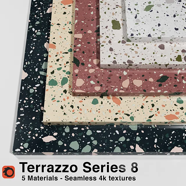 Terrazzo - Series 8 (5 Seamless Materials) 3D Model