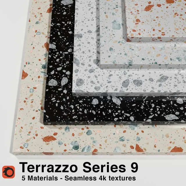 Terrazzo - Series 9 (5 Seamless Materials) 3D Model