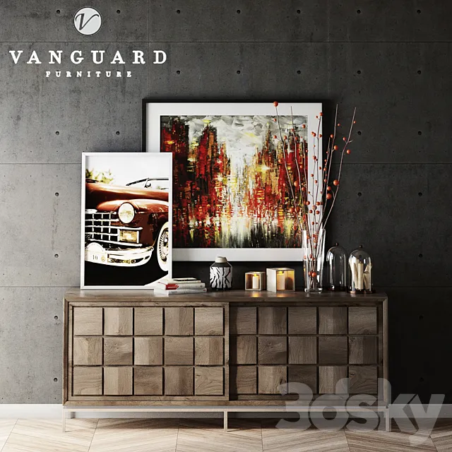 Terrell Entertainment Console by Vanguard Furniture 3D Model