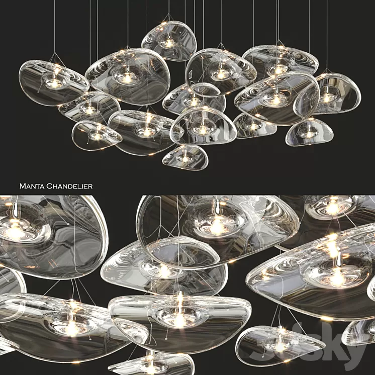 Terzani manta chandelier 3D Model