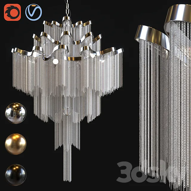 Terzani stream chandelier 3D Model