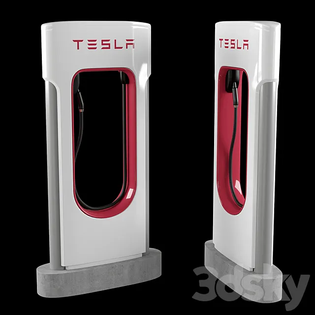 Tesla charge station 3D Model