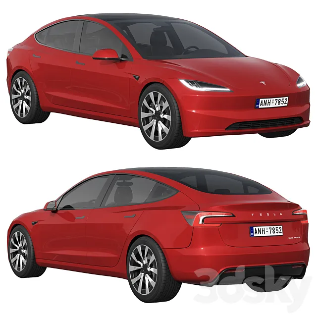 Tesla Model 3 2024 3D Model