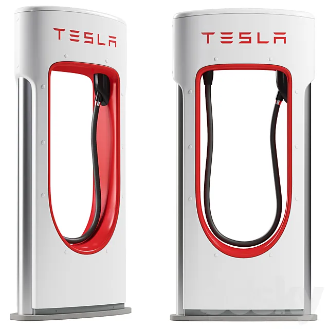 Tesla Supercharger charging station 3D Model
