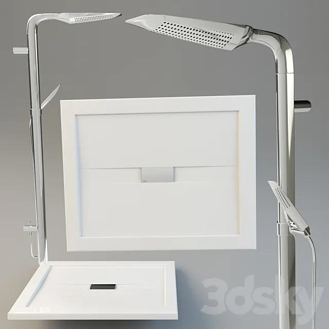 Teuco wilmotte shower tray and shower head teuco skidoo totem 3D Model