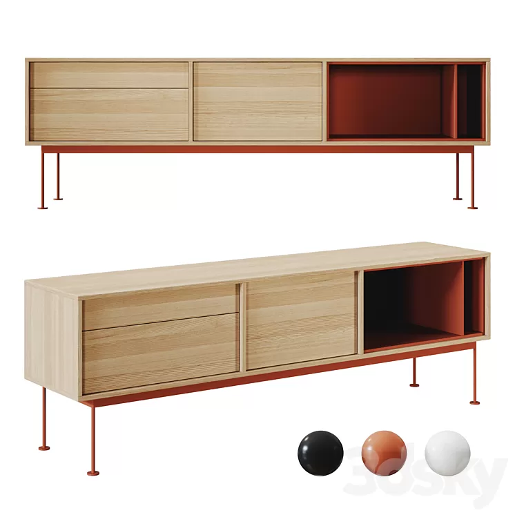 TEULAT - Yoko TV Bench 3D Model Free