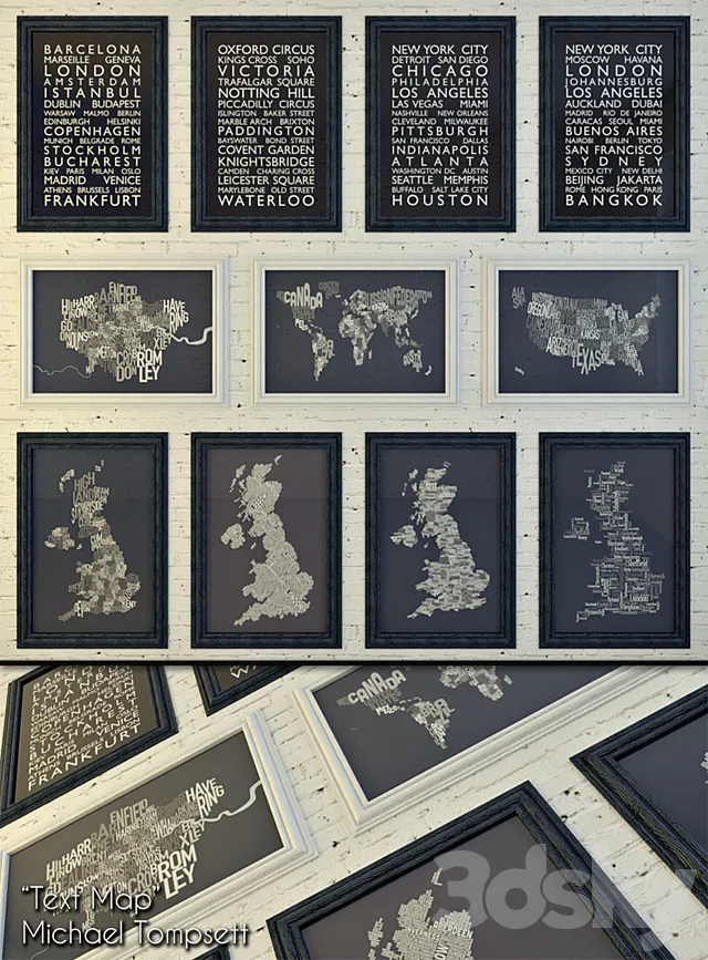 Text Map 3D Model