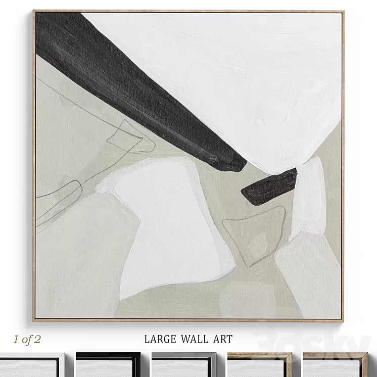 Textural Abstract Neutral Wall Art C-380 3D Model Free