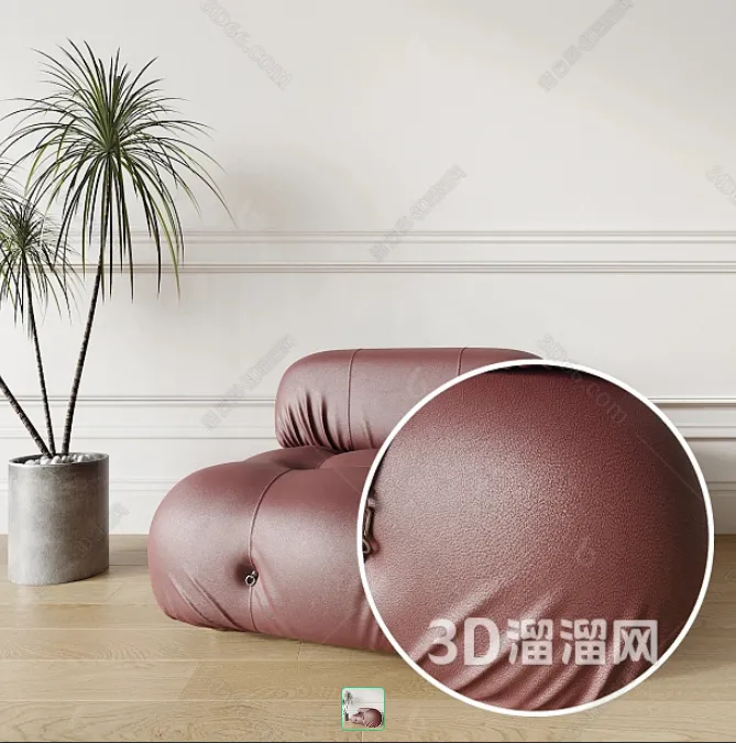 TEXTURES - LEATHER - CORONA - 3D MODEL - 601