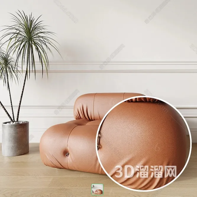 TEXTURES - LEATHER - CORONA - 3D MODEL - 605