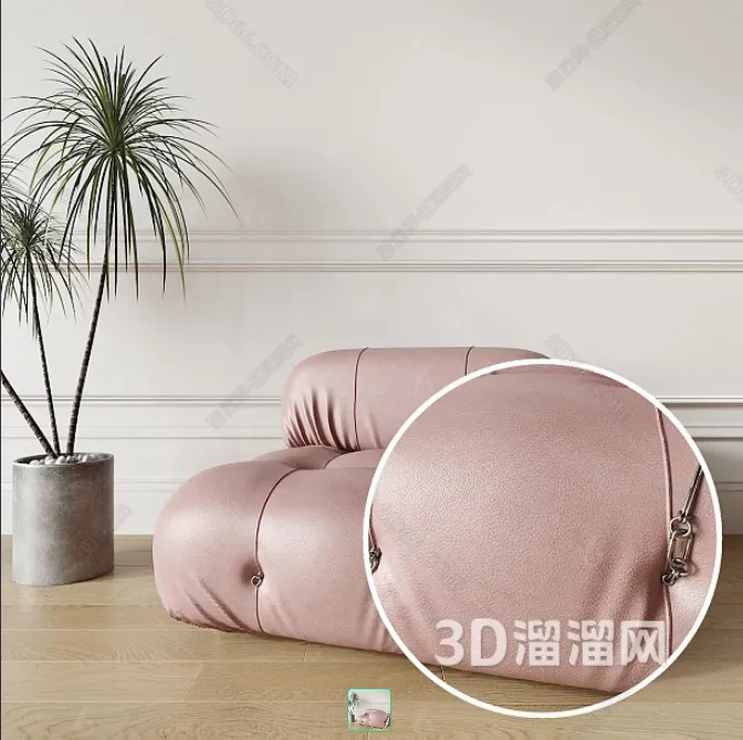 TEXTURES - LEATHER - CORONA - 3D MODEL - 607