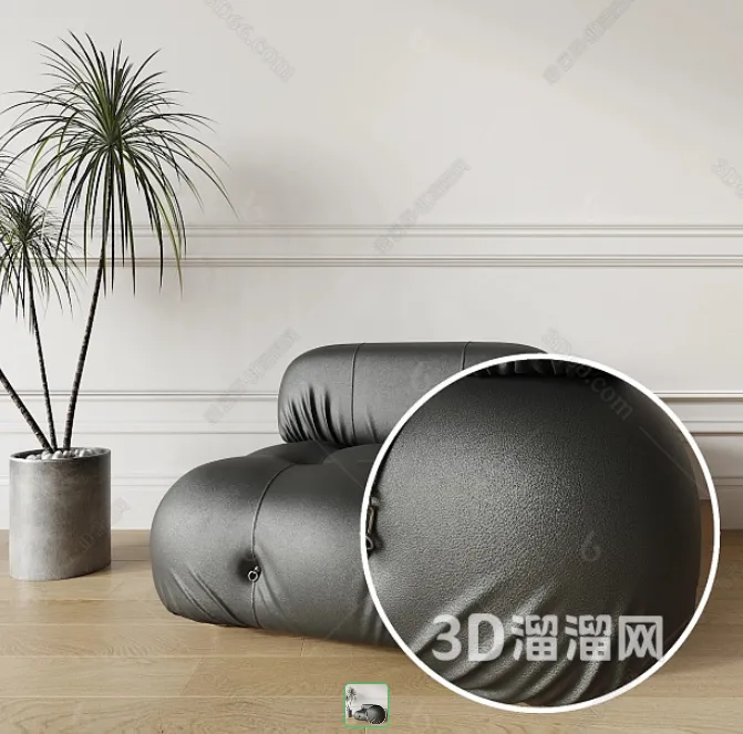 TEXTURES - LEATHER - CORONA - 3D MODEL - 611