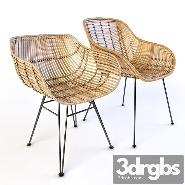 Thai natura rattan chairs 2 3D Model Free