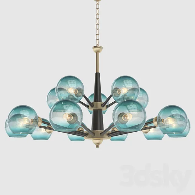 Thalia chandelier blue glass Free Download