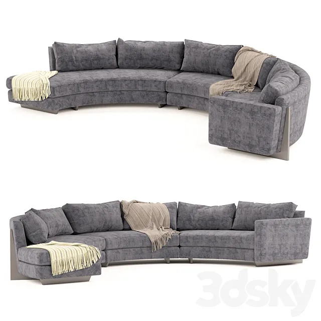 Thayer coggin round sofa 3D Model