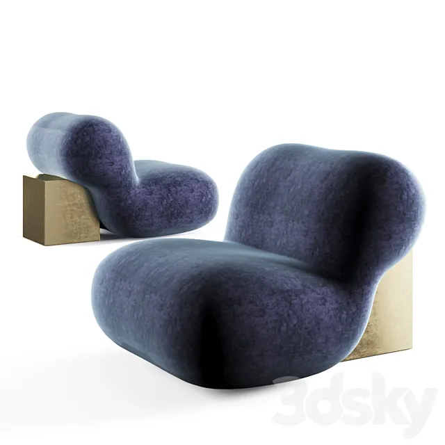 The Achille Chair velvet edition 3DModel