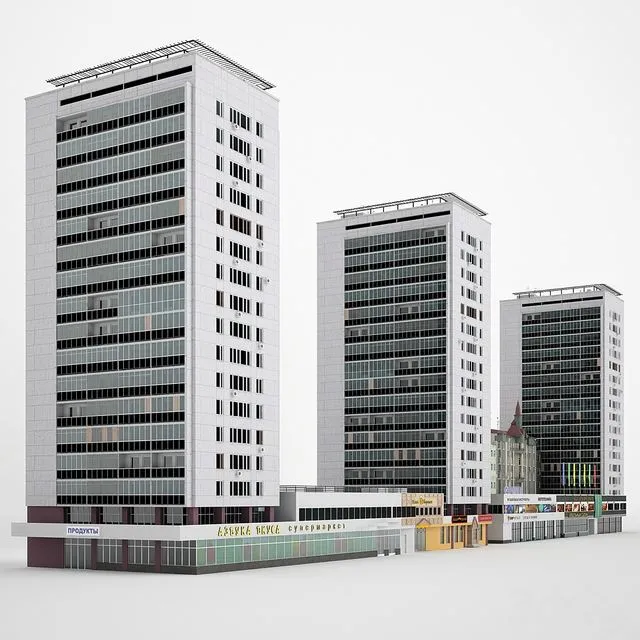 The building of Moscow Street. Sadovaya-Triumfalnaya 14-22 3D Model