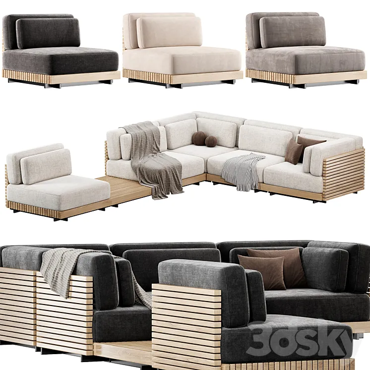 The Caicos Outdoor Sofa by design-milk Modular sofa 3D Model Free