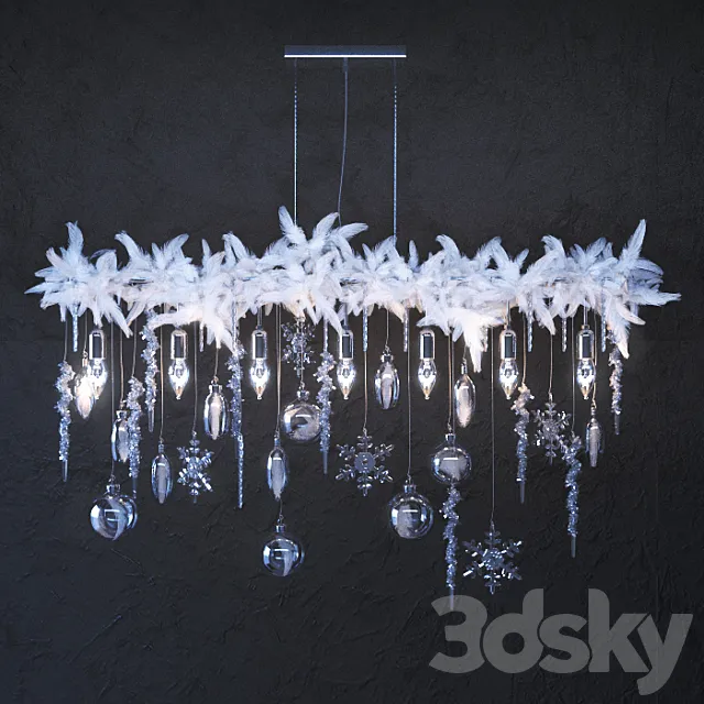 The chandelier in the Christmas decoration 3DModel