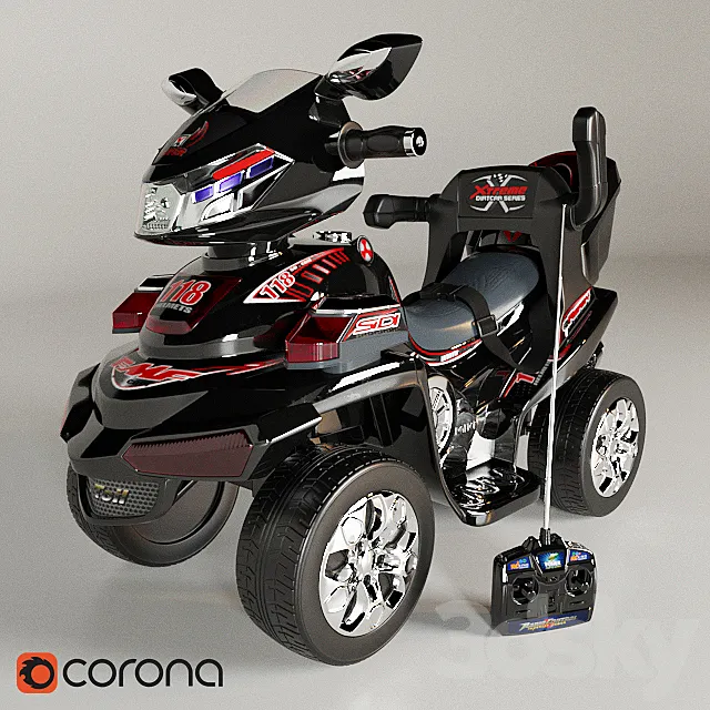 The children's ATV on the Bambi accumulator 3D Model