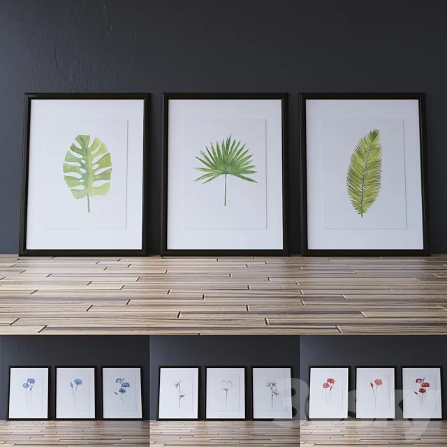 The collection of 12 paintings 3DModel