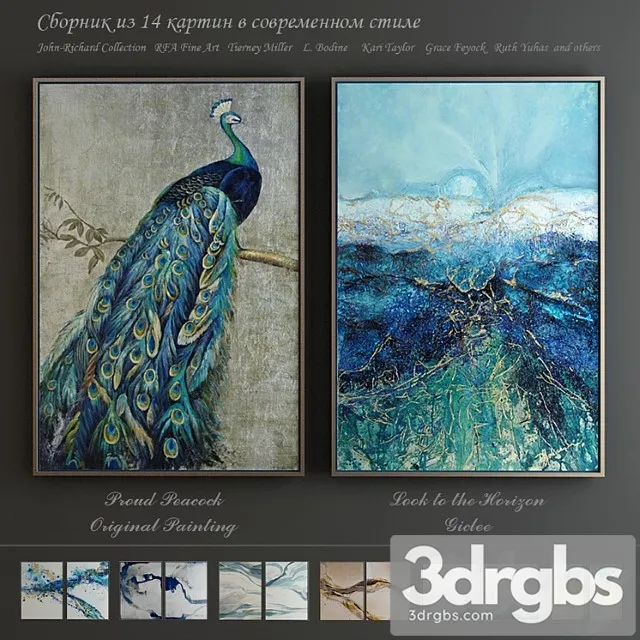 The Collection Of Contemporary Paintings Set 1 3D Model Free